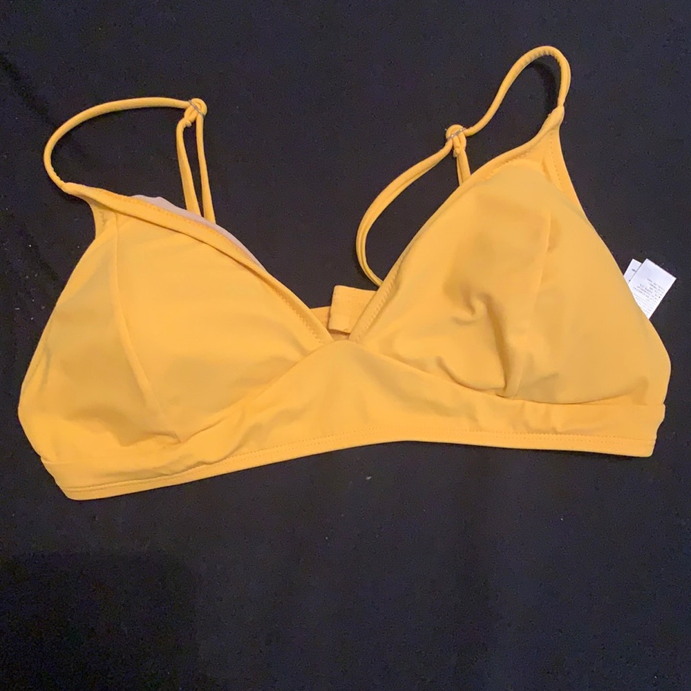 Yellow bikini top. Size large